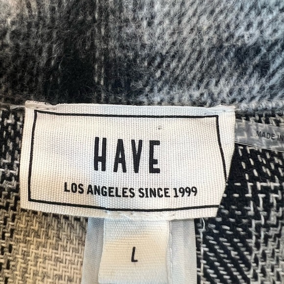 HAVE Los Angeles Checkered Open Front Longline Checkered Blazer Jacket Large - Picture 12 of 15